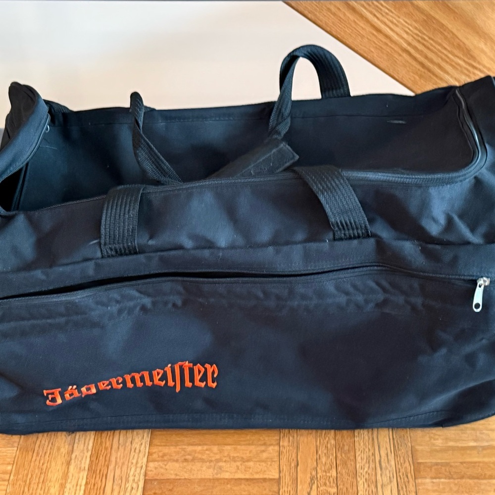 Jagermeister Jager Rolling Suitcase Duffle Black & Orange Duffel Bag